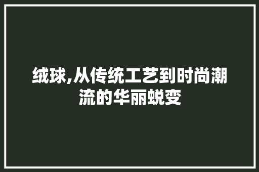 绒球,从传统工艺到时尚潮流的华丽蜕变