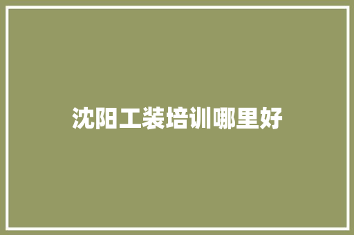 沈阳工装培训哪里好