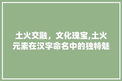 土火交融，文化瑰宝,土火元素在汉字命名中的独特魅力_意思是土和火的字取名用