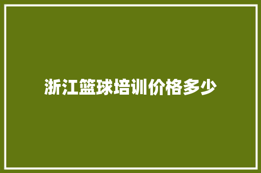 浙江篮球培训价格多少