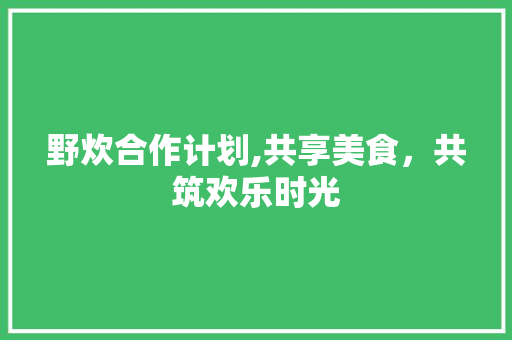 野炊合作计划,共享美食，共筑欢乐时光