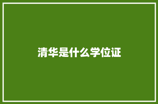 清华是什么学位证