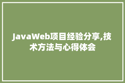 JavaWeb项目经验分享,技术方法与心得体会