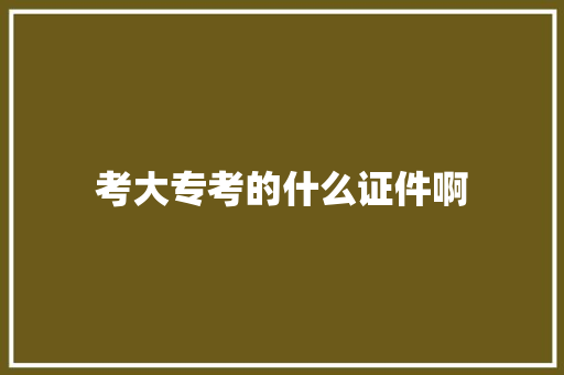 考大专考的什么证件啊