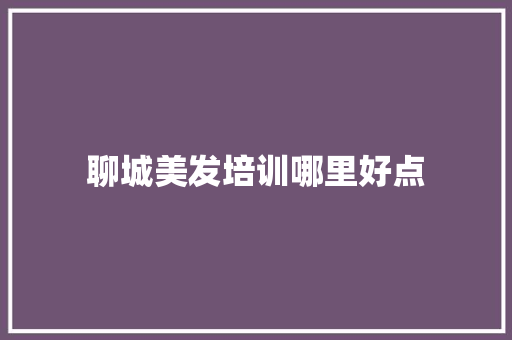 聊城美发培训哪里好点