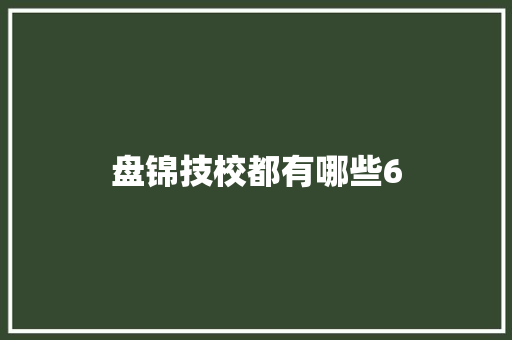 盘锦技校都有哪些6