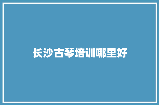 长沙古琴培训哪里好