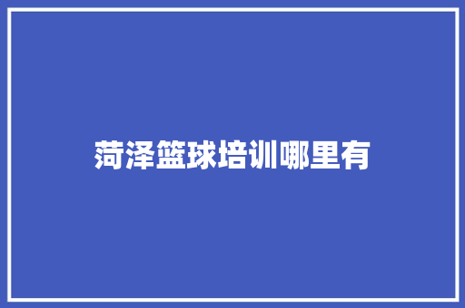 菏泽篮球培训哪里有