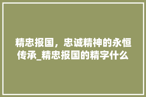 精忠报国，忠诚精神的永恒传承_精忠报国的精字什么意思