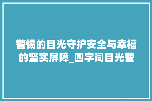 警惕的目光守护安全与幸福的坚实屏障_四字词目光警惕的意思