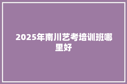 2025年南川艺考培训班哪里好