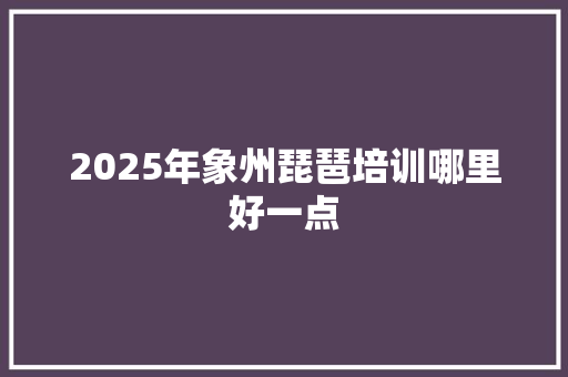 2025年象州琵琶培训哪里好一点