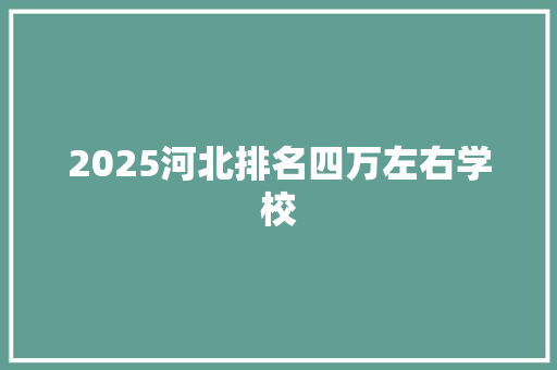 2025河北排名四万左右学校