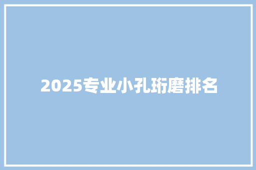 2025专业小孔珩磨排名