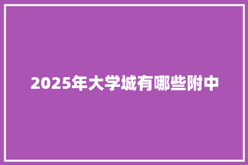 2025年大学城有哪些附中 范文精选网