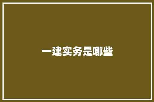一建实务是哪些