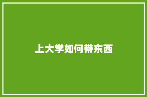 上大学如何带东西