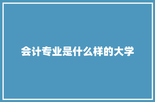 会计专业是什么样的大学