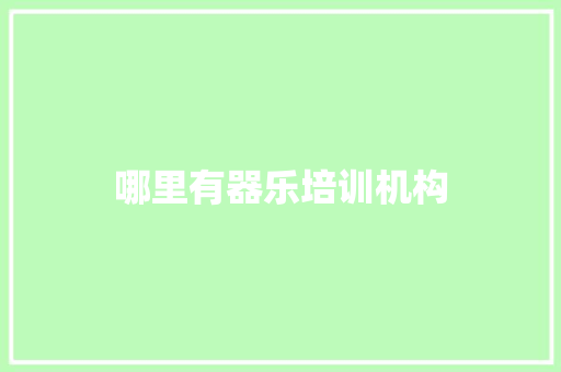 哪里有器乐培训机构