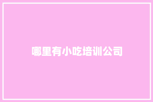 哪里有小吃培训公司