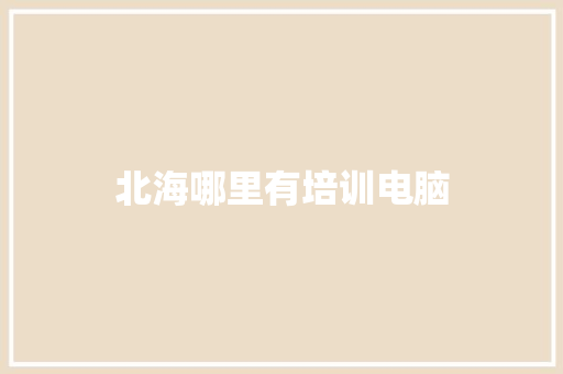 北海哪里有培训电脑 范文之家