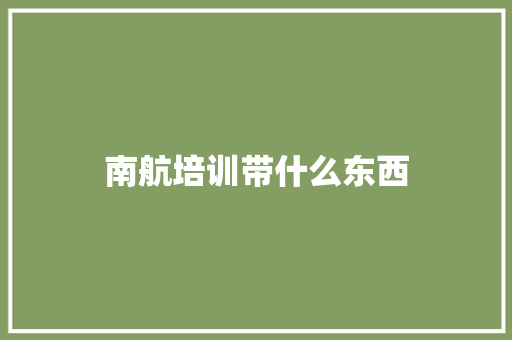 南航培训带什么东西