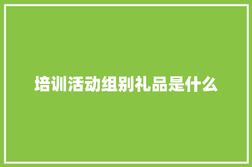 培训活动组别礼品是什么