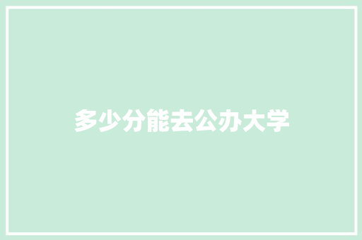多少分能去公办大学