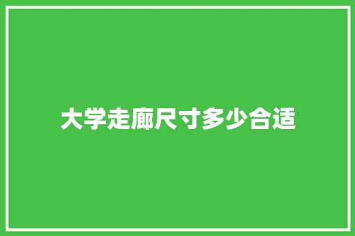 大学走廊尺寸多少合适