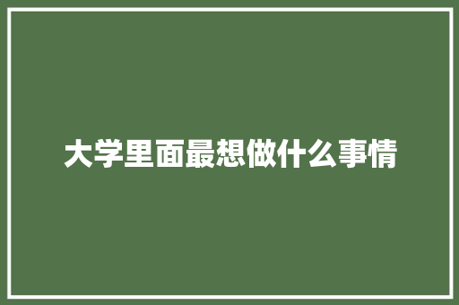 大学里面最想做什么事情