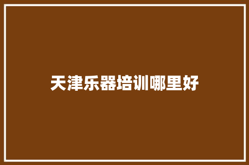 天津乐器培训哪里好