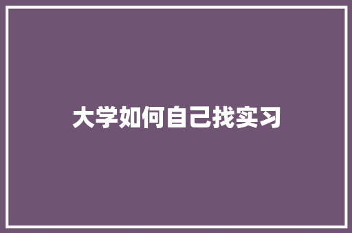 大学如何自己找实习