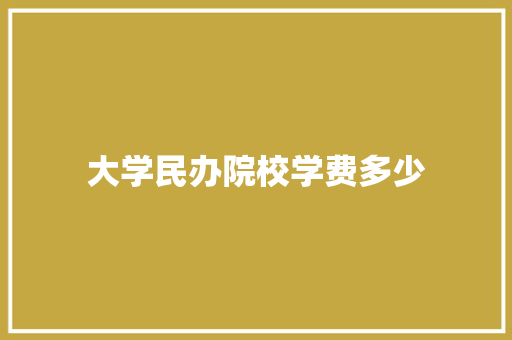 大学民办院校学费多少