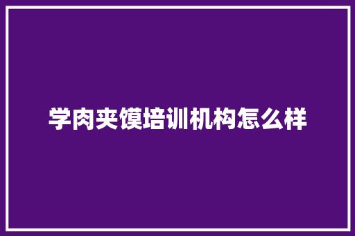 学肉夹馍培训机构怎么样