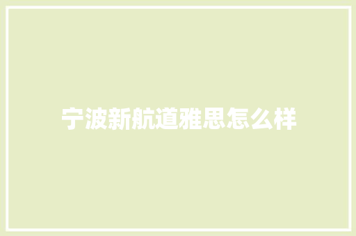 宁波新航道雅思怎么样
