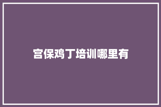 宫保鸡丁培训哪里有