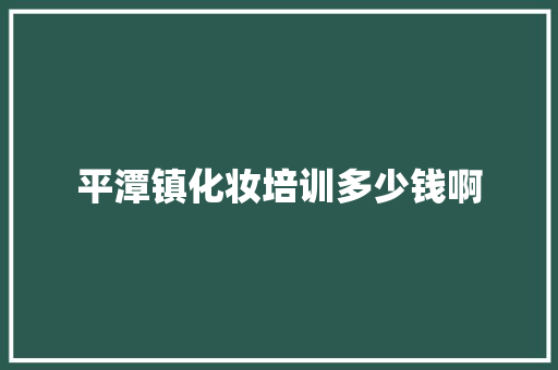 平潭镇化妆培训多少钱啊