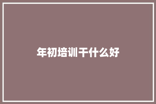 年初培训干什么好