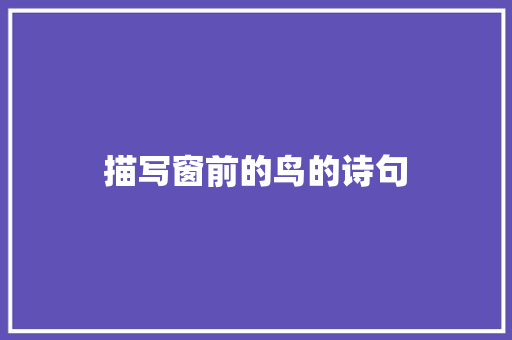 描写窗前的鸟的诗句