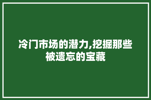冷门市场的潜力,挖掘那些被遗忘的宝藏