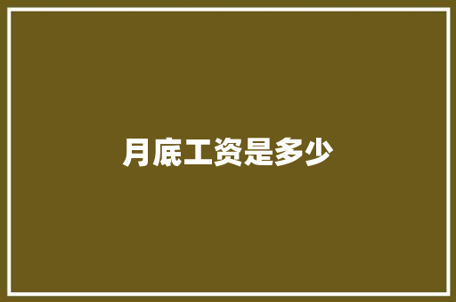 月底工资是多少