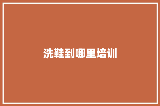 洗鞋到哪里培训