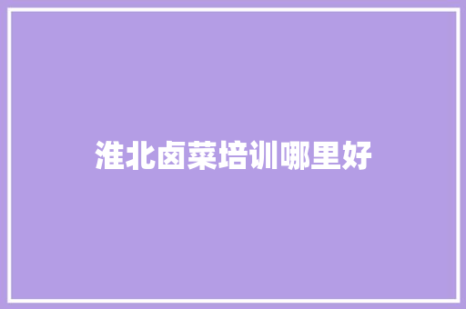 淮北卤菜培训哪里好