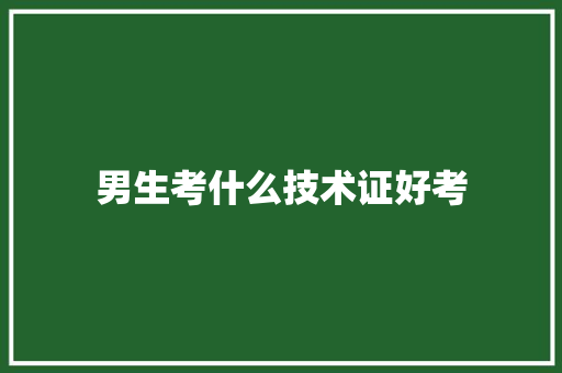 男生考什么技术证好考