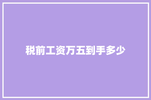 税前工资万五到手多少