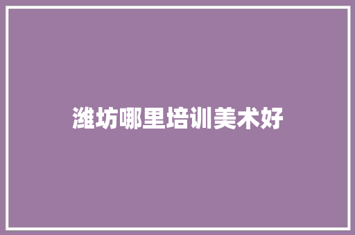 潍坊哪里培训美术好