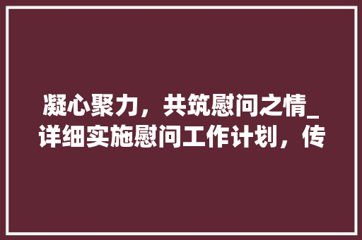 凝心聚力，共筑慰问之情_详细实施慰问工作计划，传递温暖与关怀