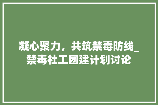 凝心聚力，共筑禁毒防线_禁毒社工团建计划讨论