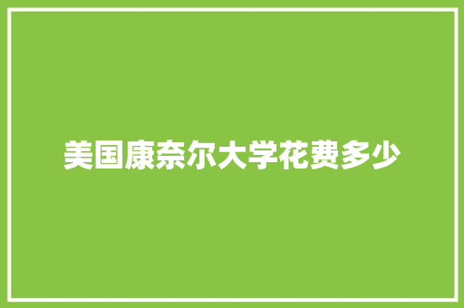 美国康奈尔大学花费多少