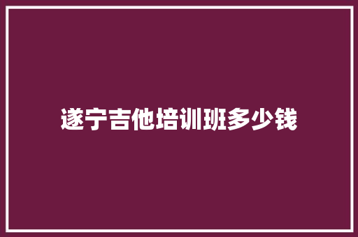 遂宁吉他培训班多少钱